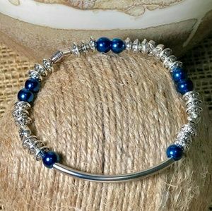 Silver and Blue Bracelet